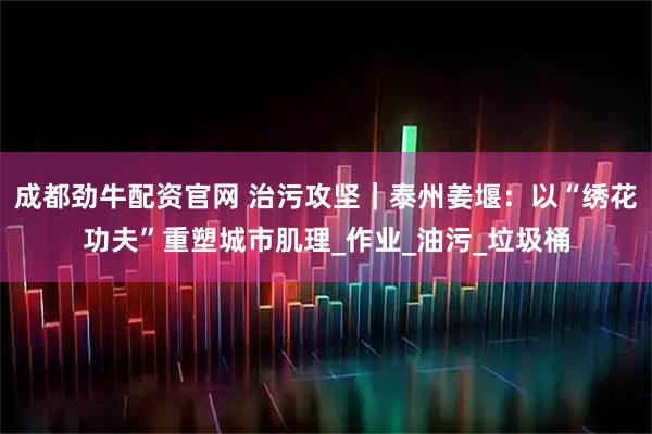 成都劲牛配资官网 治污攻坚｜泰州姜堰：以“绣花功夫”重塑城市肌理_作业_油污_垃圾桶